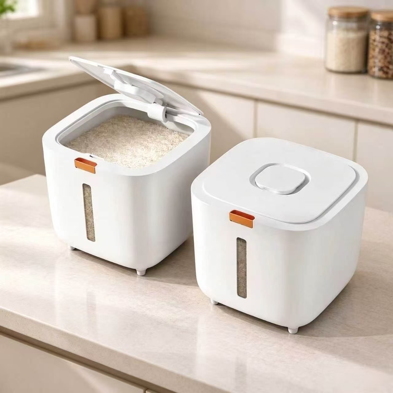 Kitchen Gadgets Organizer - Kotak Penyimpanan Biji-bijian Anti Lembap, Wadah