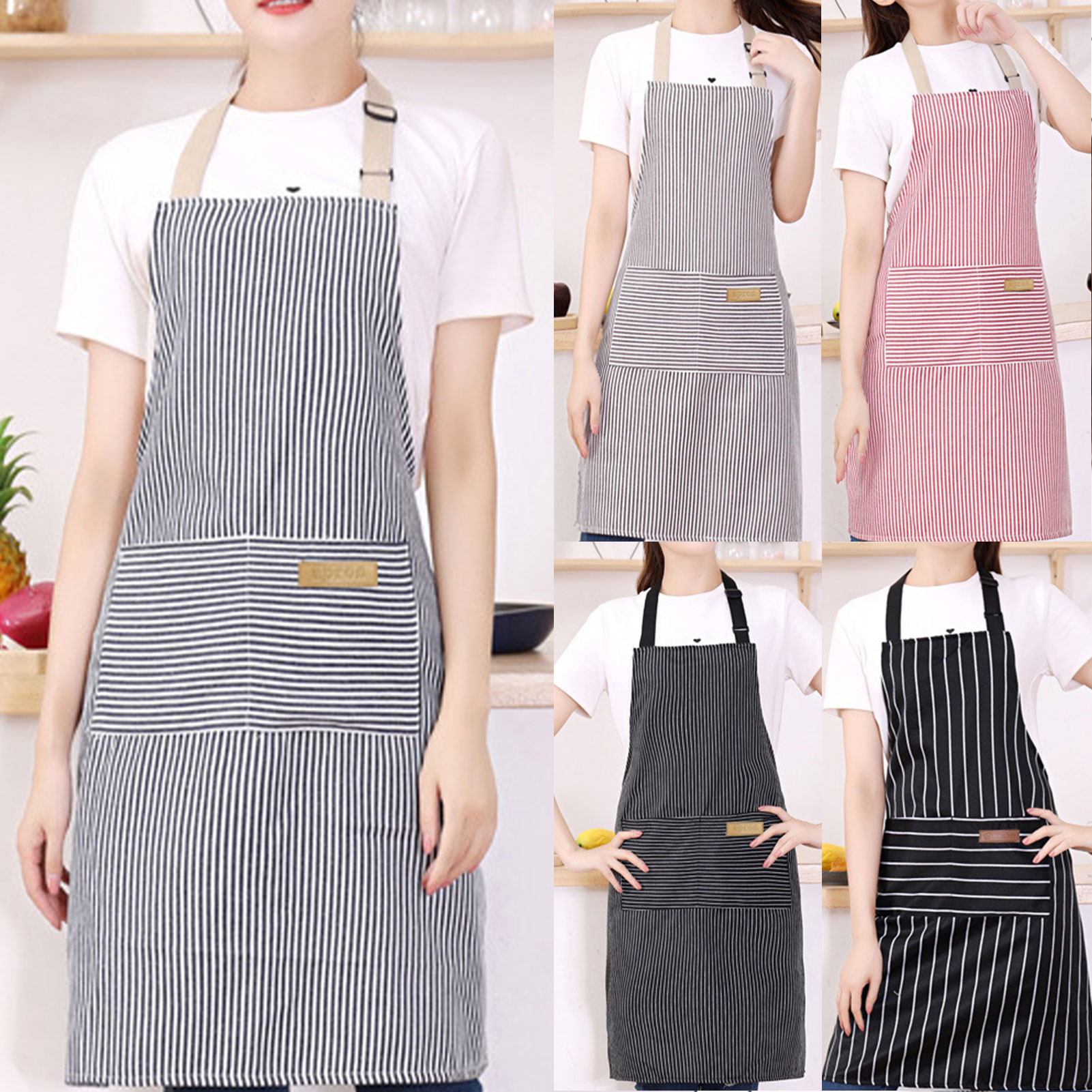 Kitchen Helper Gadgets - Celemek Bergaris untuk Pria Wanita Multifungsi